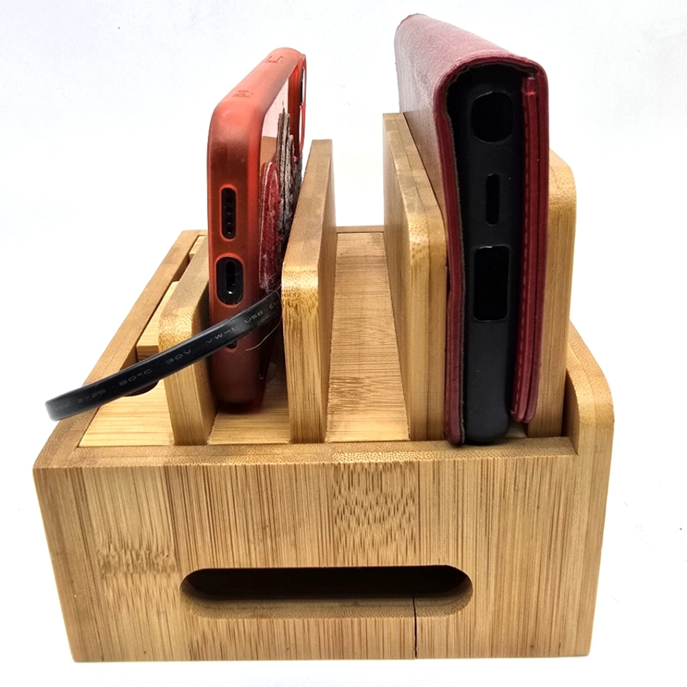 Oak 2pc cell phone cradle holder stand